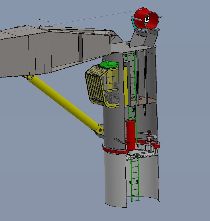 Jib crane for containers, design model